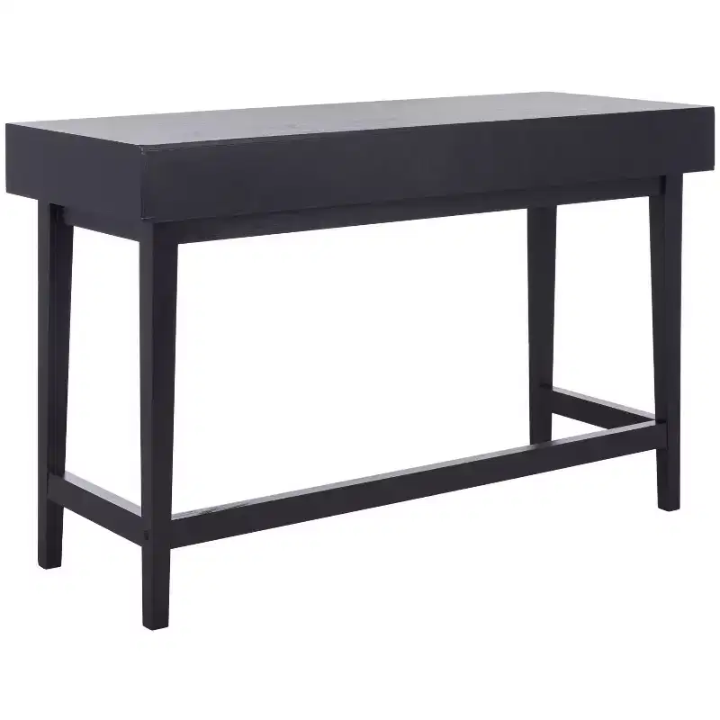 3-Drawer Wood Writing Desk with Ample Storage, Brown Finish