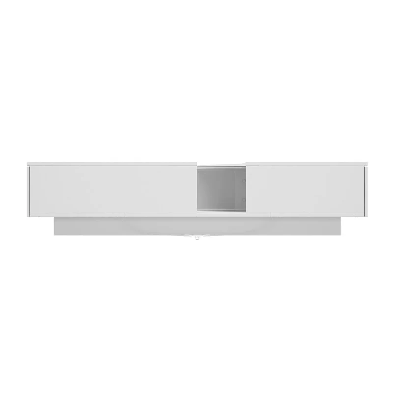 Function & Elegance: Modern LED-Lit Coffee Table with Glass Top