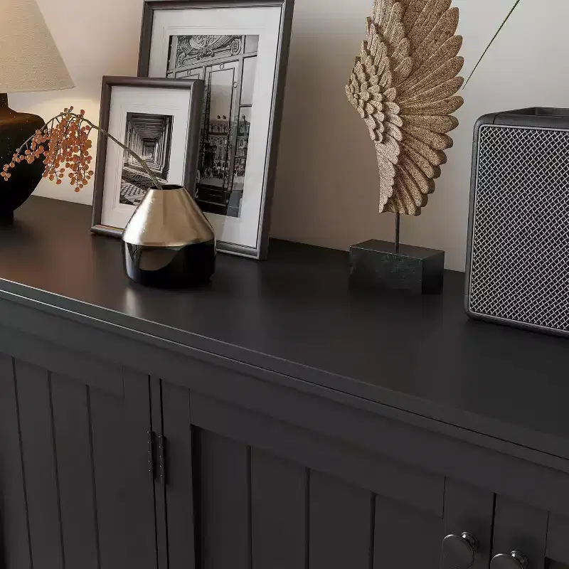 62.99 Inch 4-Door Sideboard Cabinet, Modern Storage Buffet for Living Room, Dining Room & Office