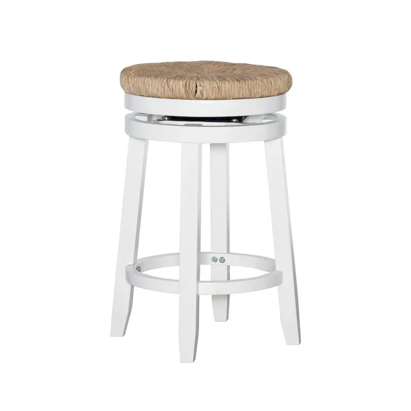 Maya Backless Swivel Counter Stool with Seagrass Seat