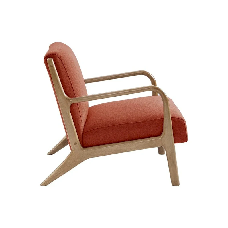 Mid-Century Lounge Chair with Upholstered Seat and Wood Frame