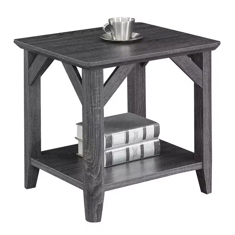 22 in.H Gray Color Rectangle Wood Table Top End Table 1 -piece