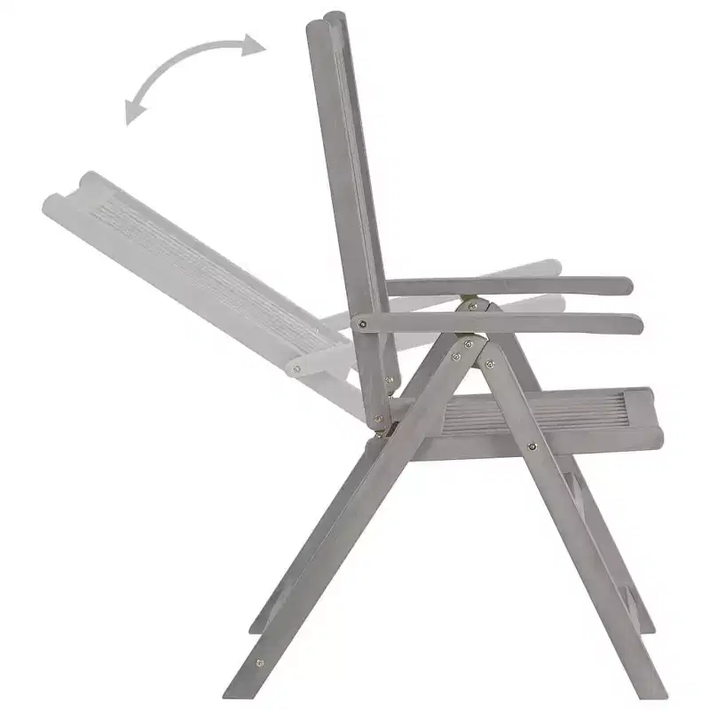vidaXL Garden Chair Set of 6 Solid Acacia Wood Standard Foldable