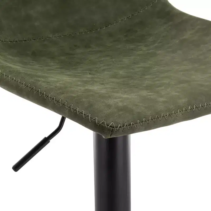 Adjustable Swivel Bar Stool Set of 2 Faux Leather Footrest Counter Height Kitchen