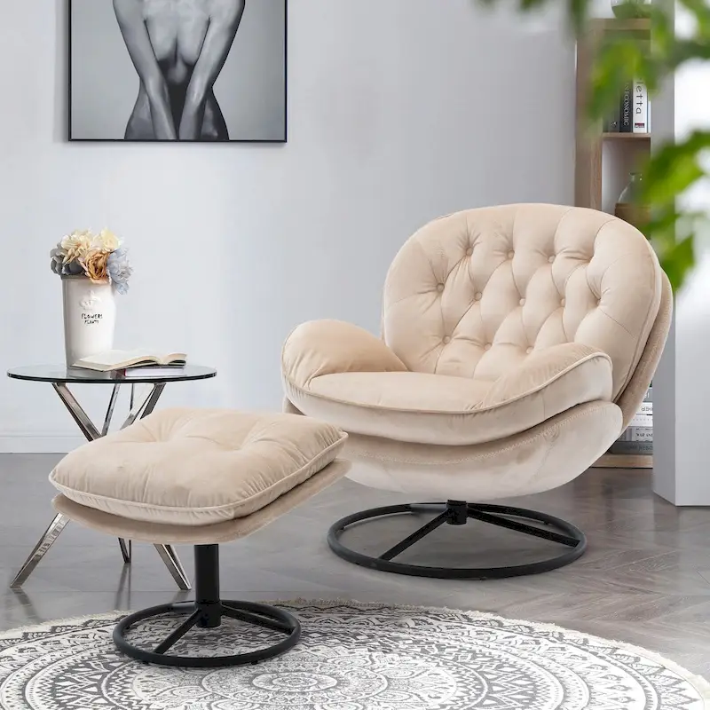 Accent chair TV Chair Living room Chair with Ottoman