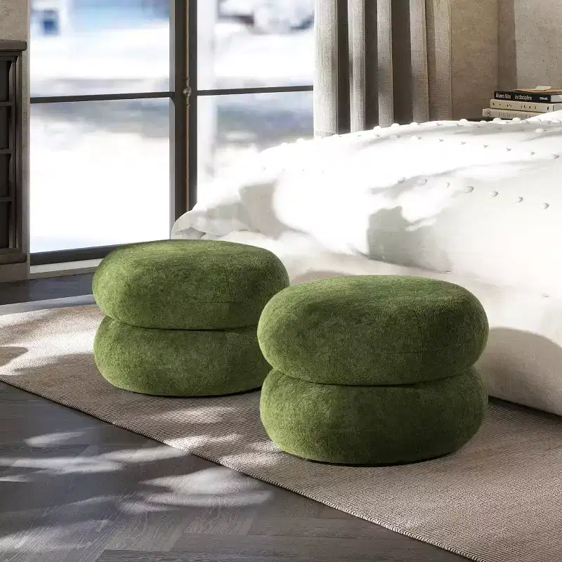 19.5 Low Round Upholstered Ottoman