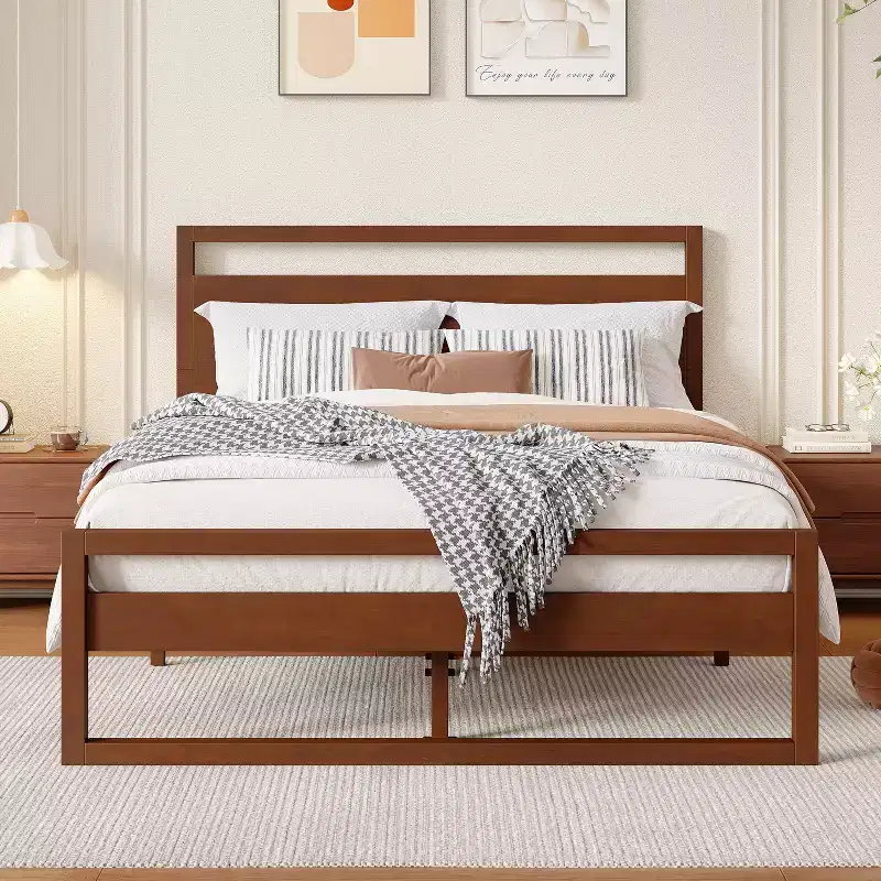 Christopher Knight Home Orinda Contemporary Minimalist Platform Bed with Open Headboard and Footboard