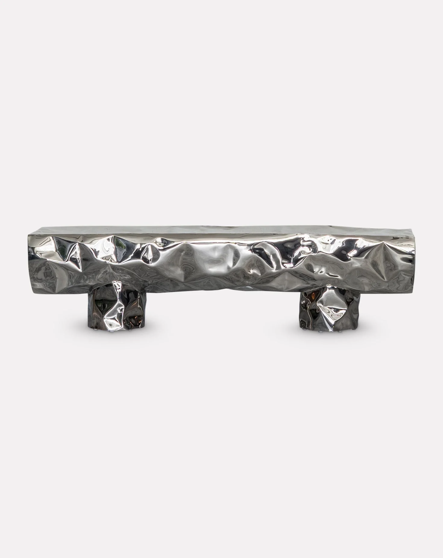 Stainless Steel Mirror Polish Sculptural Bench