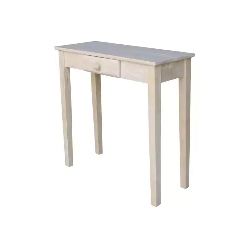 Mission Style Unfinished Solid Wood Console Table with Drawer