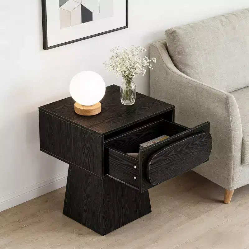 GDFStudio Coleen Modern Wood End Table with Storage Drawer
