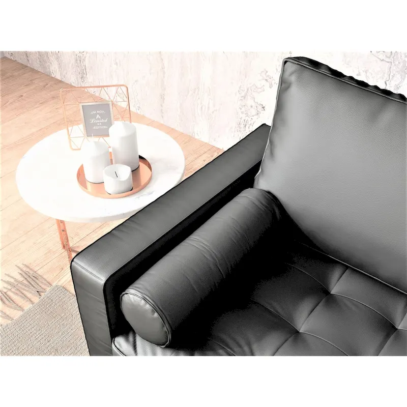 US Pride Lopez Faux Leather Mid-century Modern Sofa
