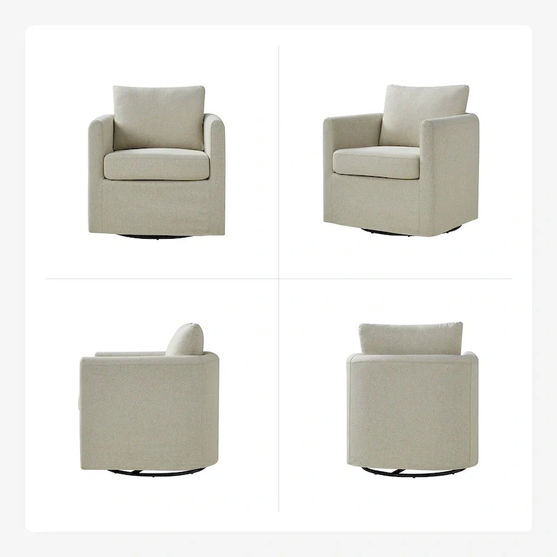 Erkenbald Modern 360-Degree Swivel Chair with Removable Slipcover by HULALA HOME