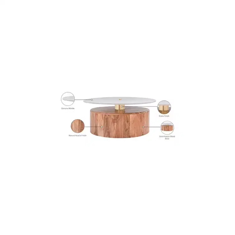 Meridian Furniture,Stonewood Natural Acacia Wood Coffee Table