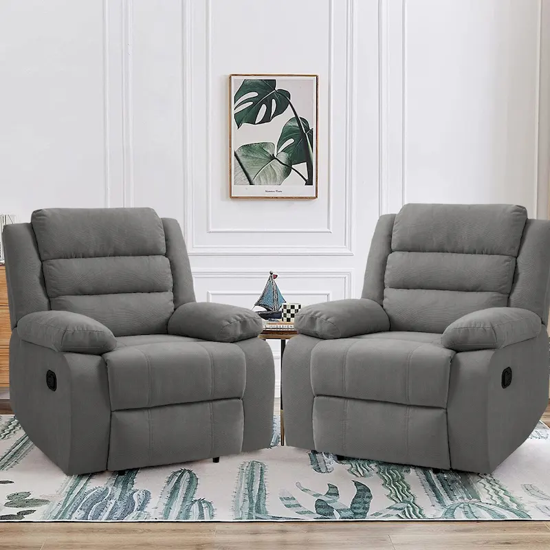 2Set Modern Lounger Adjustable Manual Recliner Chair