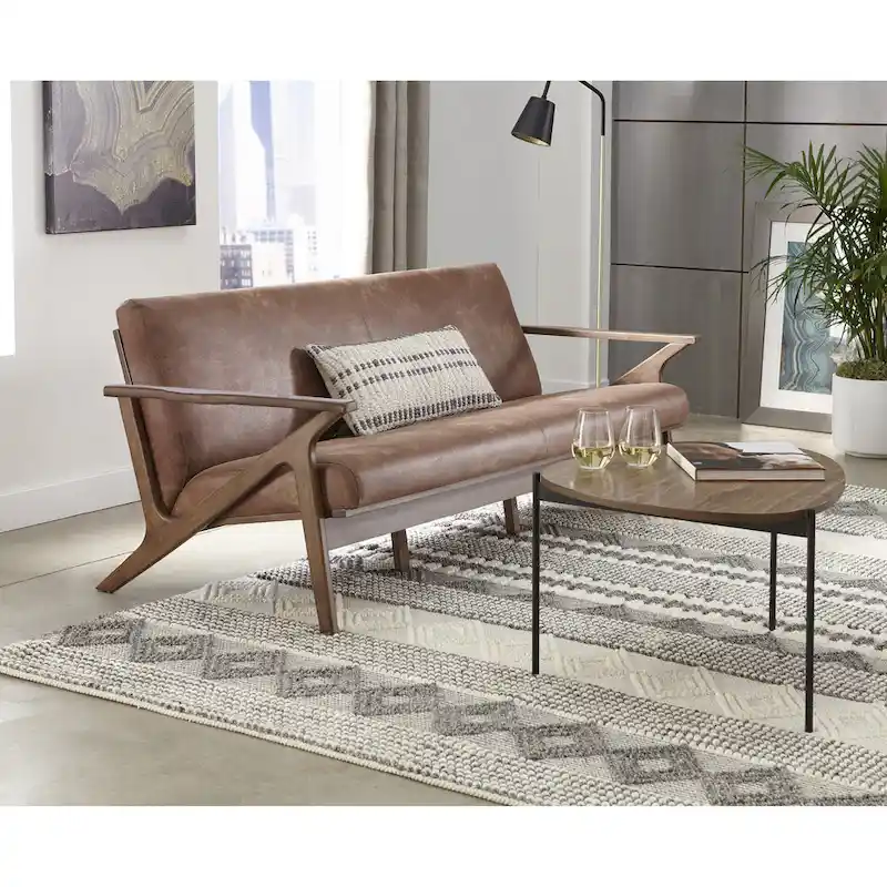 Mid-Century Solid Wood Sofa