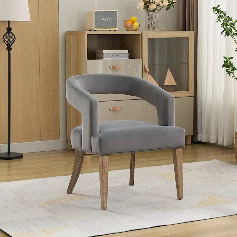 25.79 Wide Modern Barrel Open Back Upholstered Accent Chair