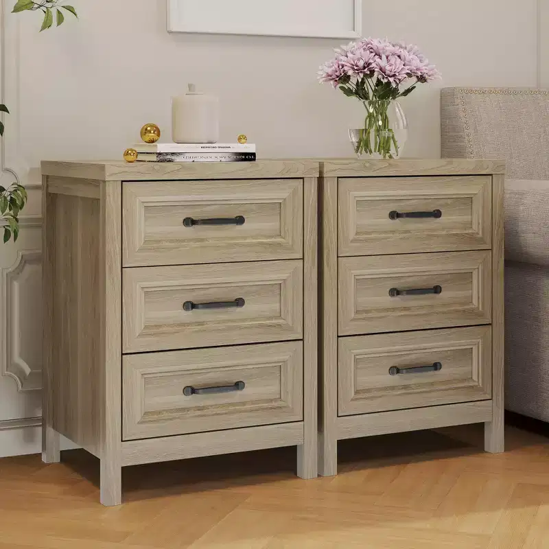3 Drawer Dresser, Modern Wood Dresser with Raised Panel Drawer Front, Accent Chest of Drawers for Bedroom, Living Room, Entryway