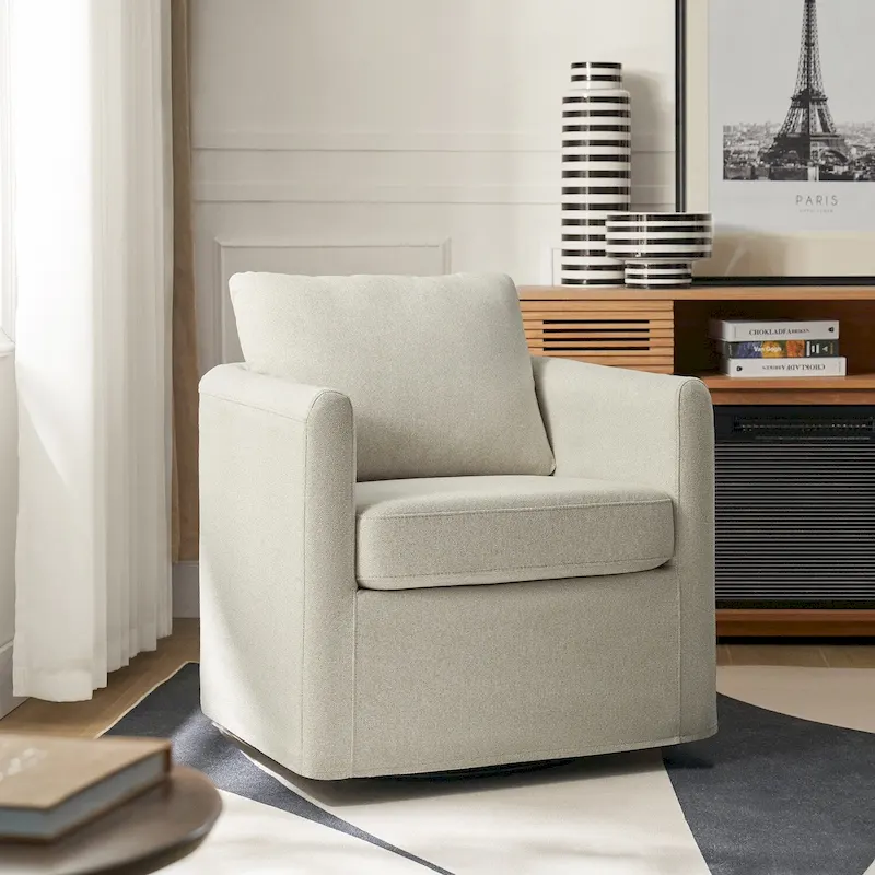 Erkenbald Modern 360-Degree Swivel Chair with Removable Slipcover by HULALA HOME