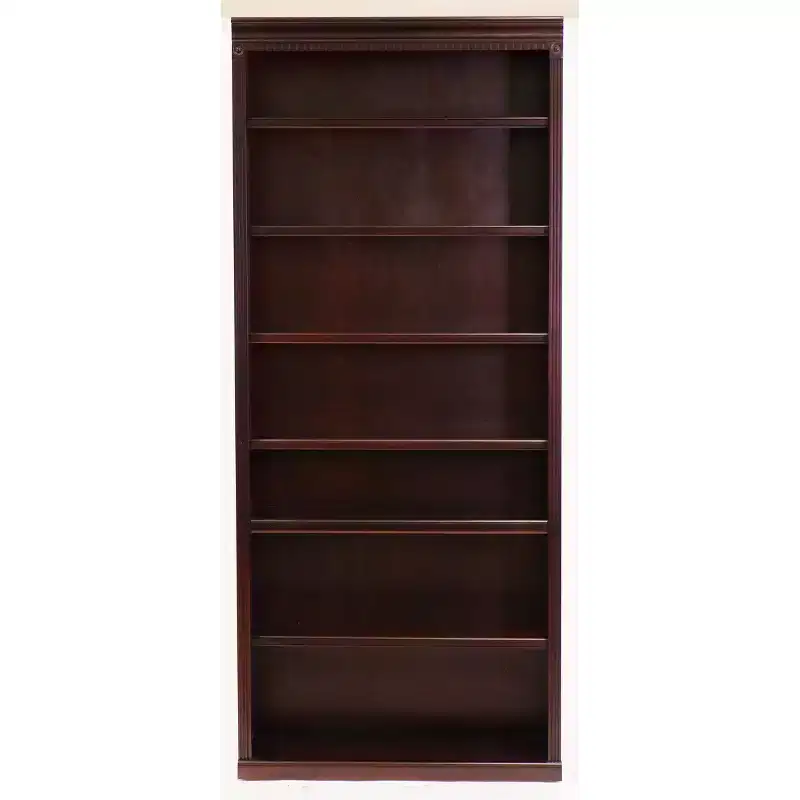 84" Huntington Club Wood Bookcase Cherry - Martin Furniture: Vertical, 7-Shelf, No Assembly