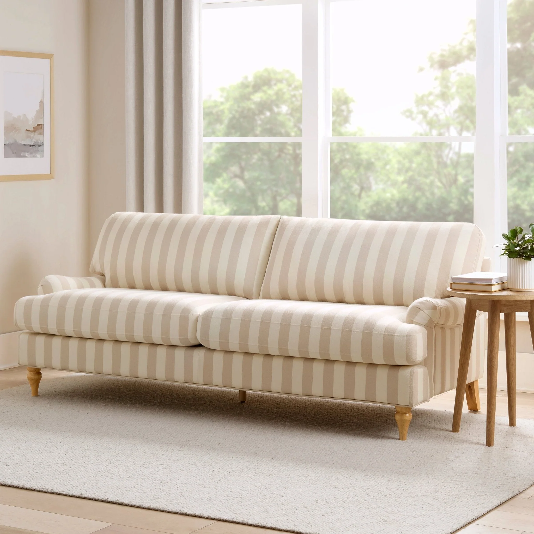3 Seater Sofa - Natural Stripe