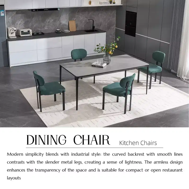 Upholstered Boucle Dining Chairs Set of 2 – Multiple Colors, Metal Legs