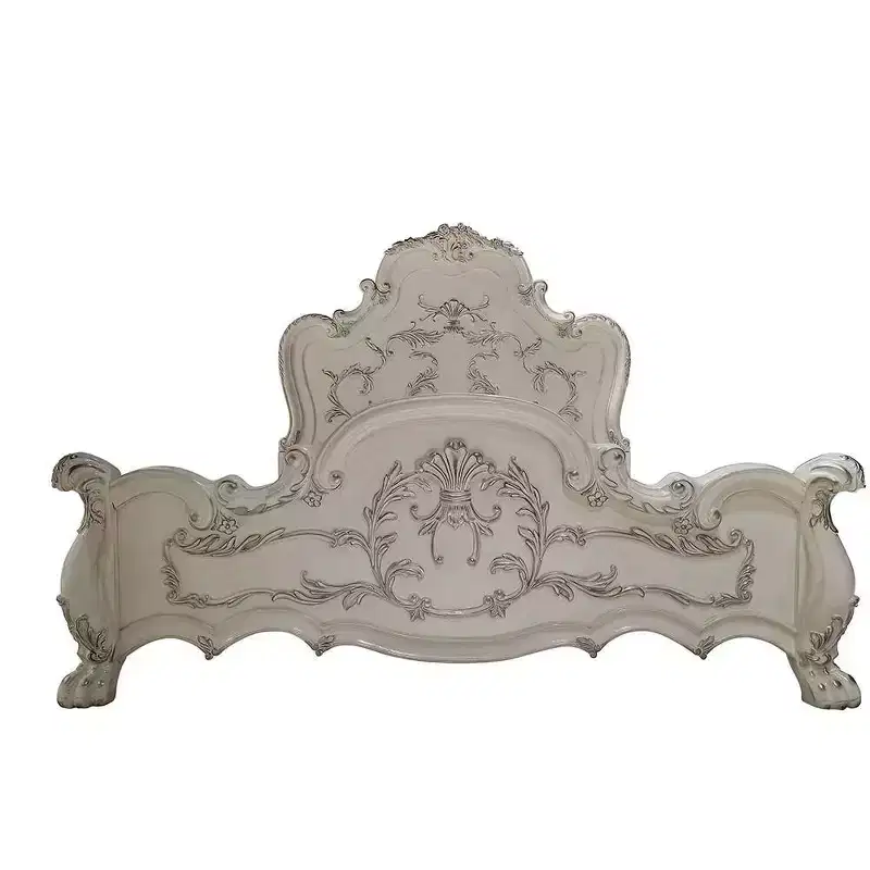 91" Queen Bed Dresden Traditional Carved Design & Claw Feet
