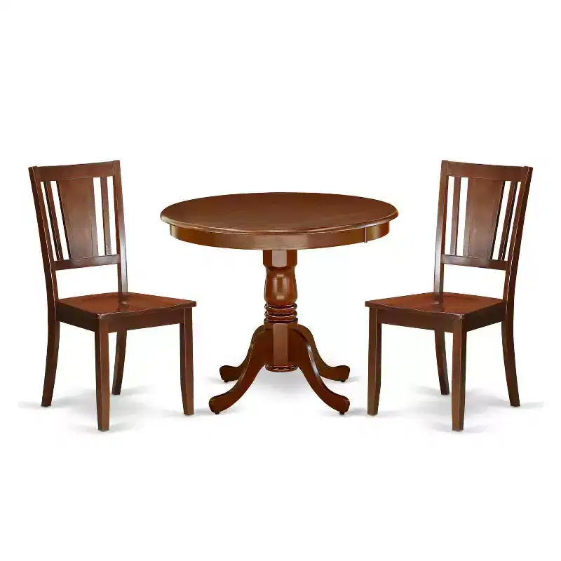 Round Dining Table - 36 Inch Table with 2 Chairs - Kitchen Dinette