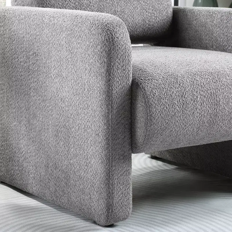 HOMES: Inside + Out Sanddrift Modern Boucle Upholstered Accent Chair