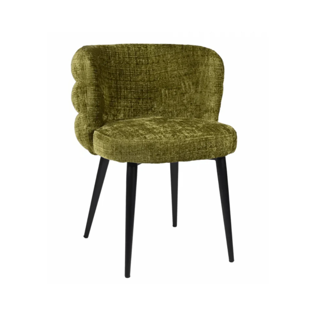 Green Chenille Dining Chair with Ergonomic for Dining Room