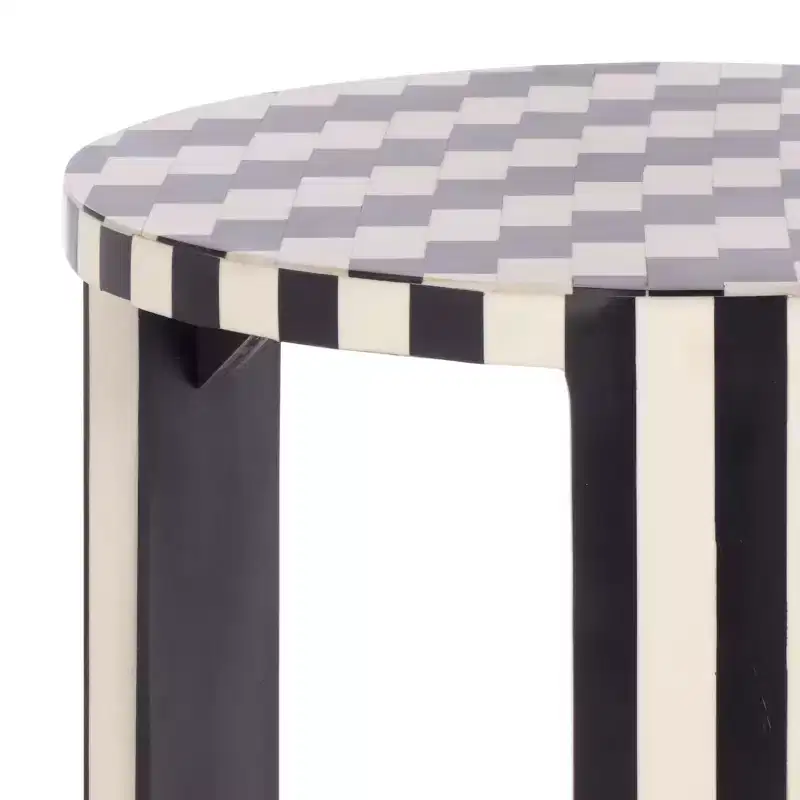 Rina Accent Table - ACC3232 - Black/White - Safavieh