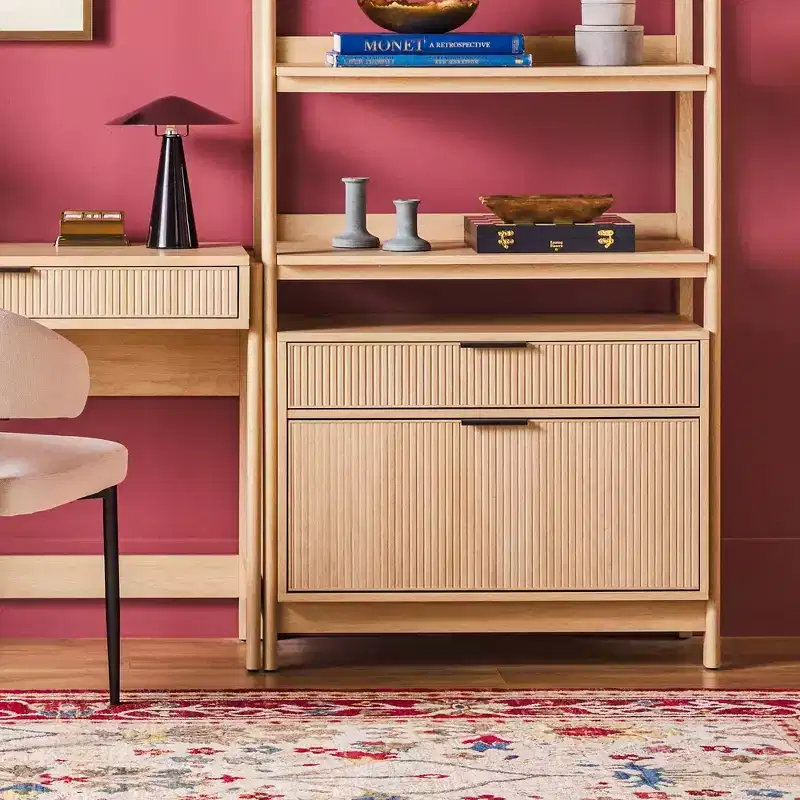 Saracina Home 3pc Transitional Desk with 1 Narrow Bookcase and 1 Wide Bookcase