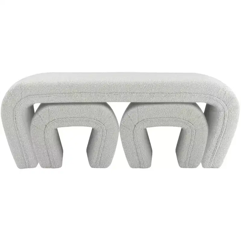 Meridian Furniture,Odelia Boucle Fabric Bench