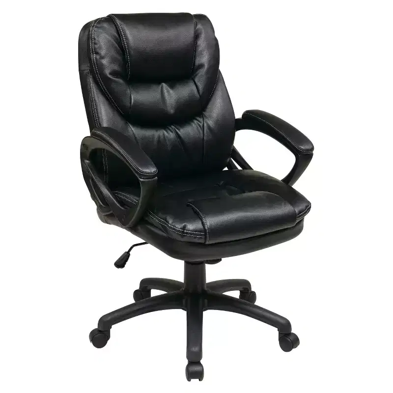Faux Leather Managers Chair with Padded Arms - OSP Home Furnishings