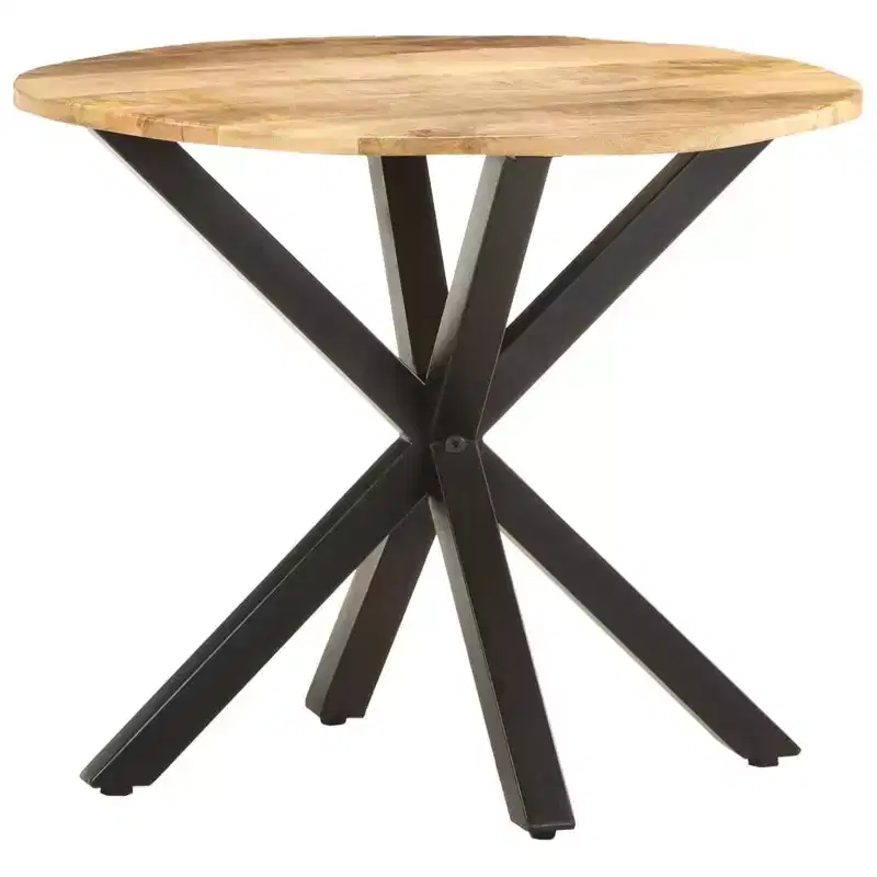 Round Solid Wood Side Table, End & Sofa Table for Living Room, Natural Wood Coffee Table