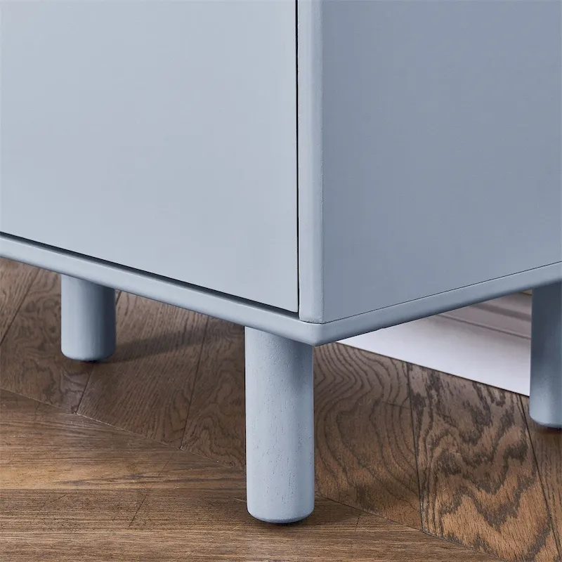 Modern Wood Sideboard Cabinet with Round Legs and Shelf