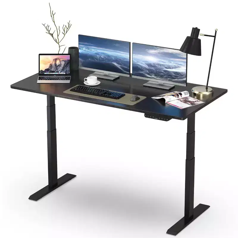 60"x30" Electric Standing Desk with Adjustability ( 27.2"-45.3") Black Bamboo Black - Uncaged Ergonomics