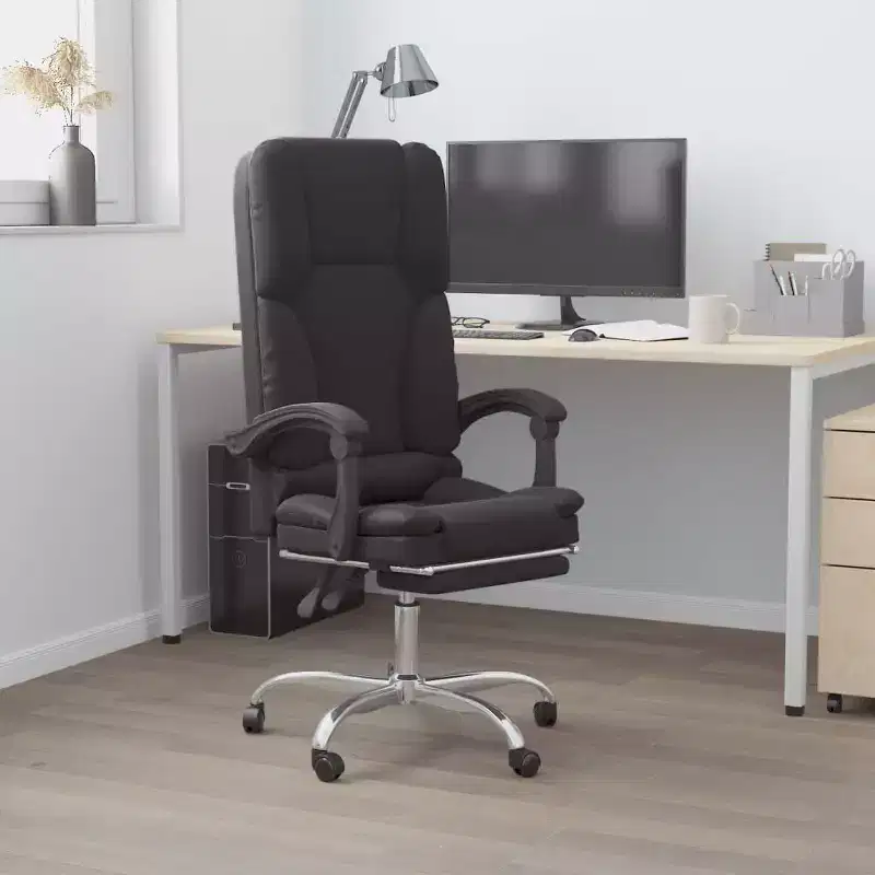Massage Office Chair Black Faux Leather, Metal, Plywood Large