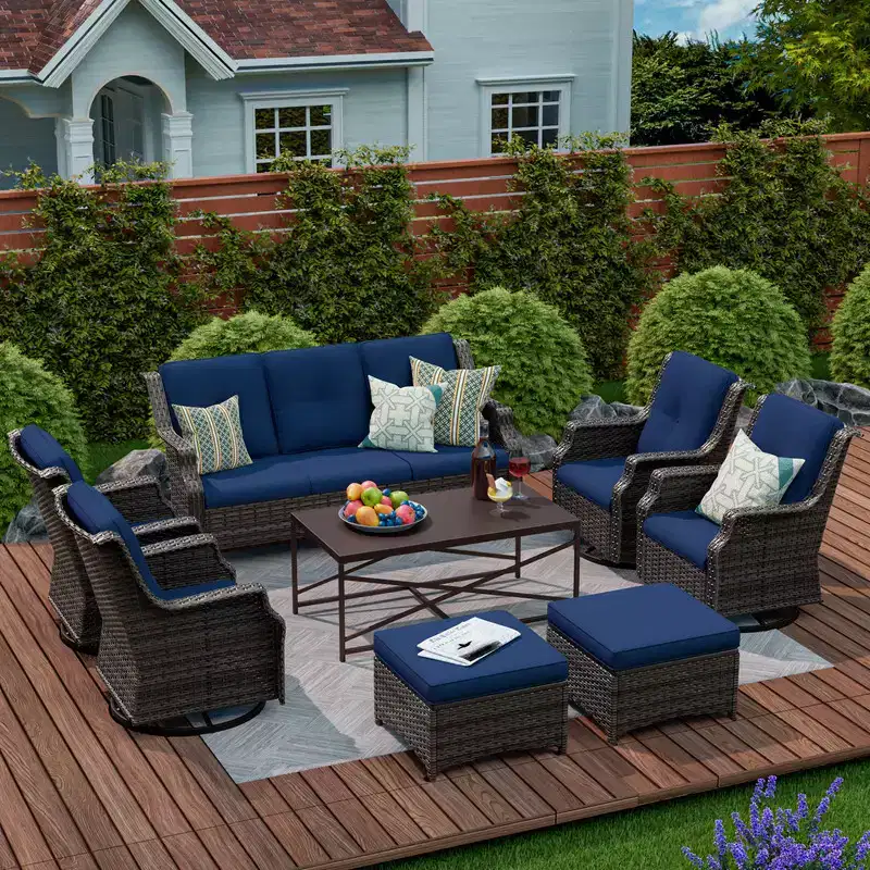 UPTIOT 8-Piece Outdoor Patio Conversation Set