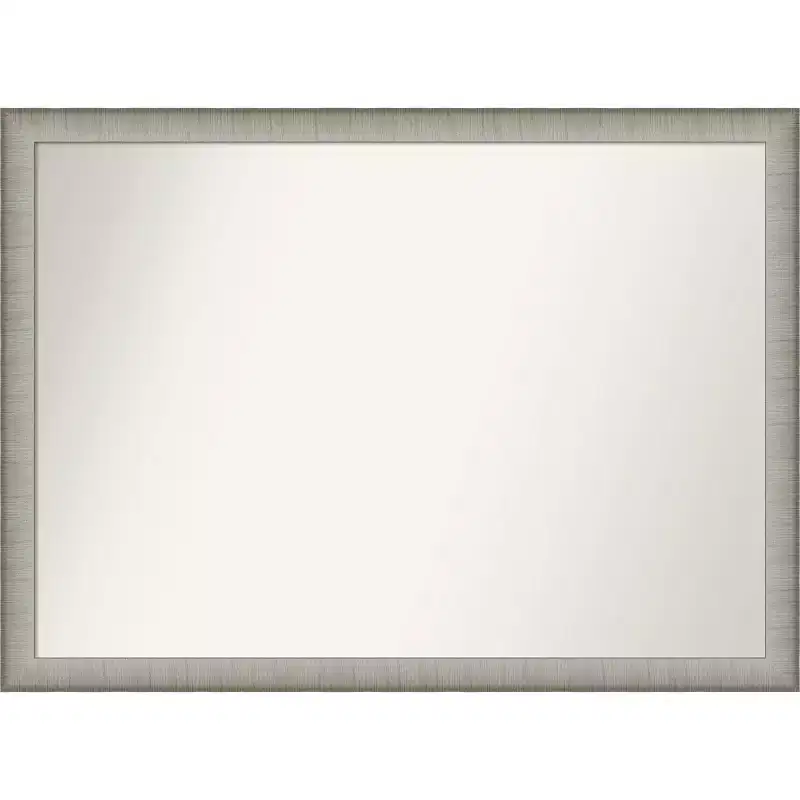 41"x30" Elegant Narrow Wall Mirror for Bathroom, Pewter Finish - Amanti Art: Includes Mounting Hardware