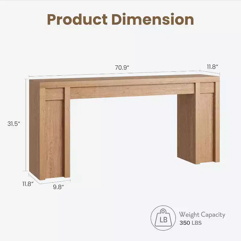 COZONY 70 Extra-Long Console Table, Wooden Sofa Table for Entryway, Foyer, Hallway & Behind Couch