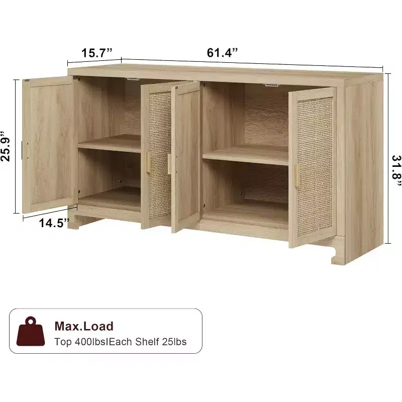 Modern Rattan Storage Cabinet