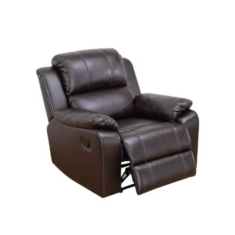 Power Recliner Chair, Breathable Leather Reclining Chair with Adjustable Backrest for Living Room, Brown