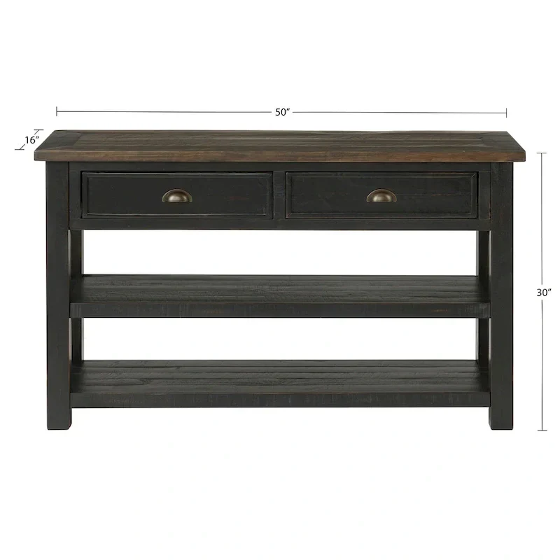The Gray Barn Downington Solid Wood 2-Drawer Sofa Console Table