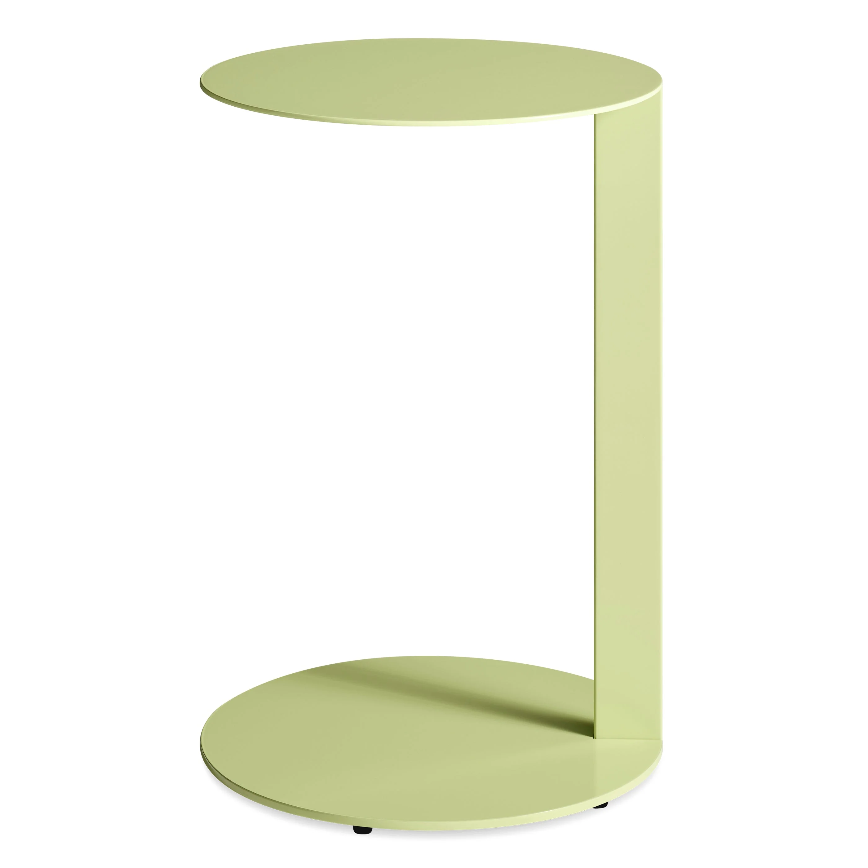 Modern Celery Green Steel C-Table with Cantilevered Top for Living Room