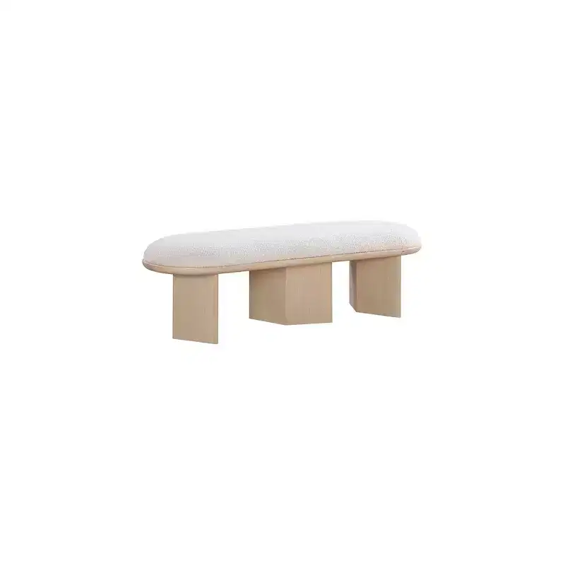 Meridian Furniture,Wilshire Boucle Fabric Bench