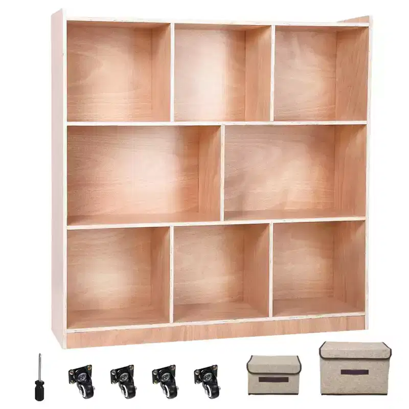 Classroom Cubbies Storage Cabinet, 8-Section Organizer with Casters for School and Home