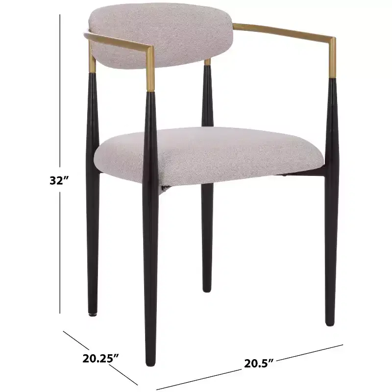 Covelle Dining Arm Chair - Set of 2 - DCH6401 - Black Gold/Dove Grey - Safavieh