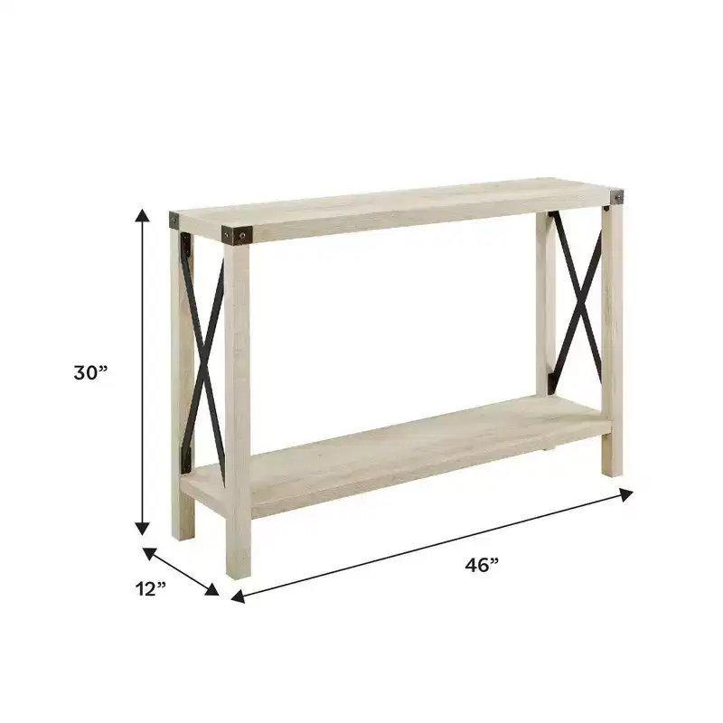 Sophie Rustic Industrial X Frame Entry Table - Saracina Home