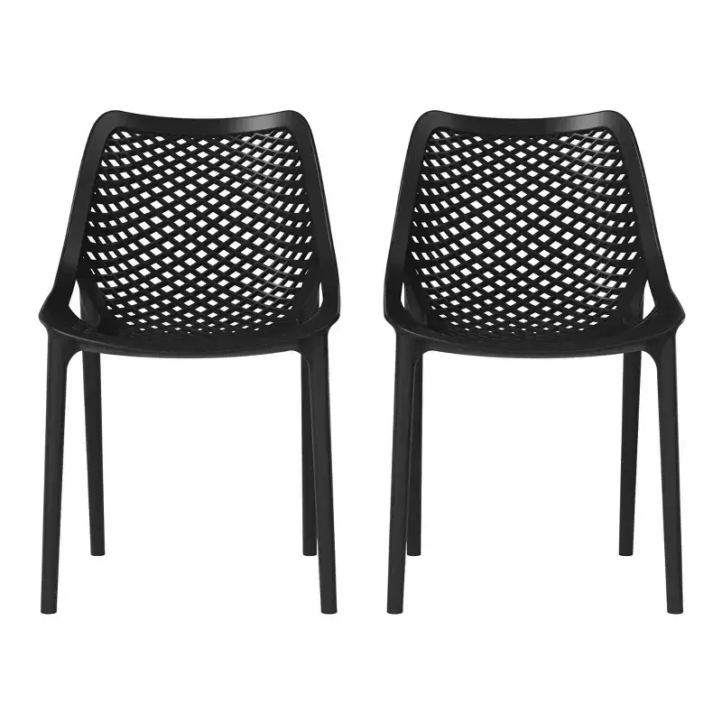 WestinTrends Playa Outdoor Stackable Modern Plastic Dining Chairs (Set of 2)