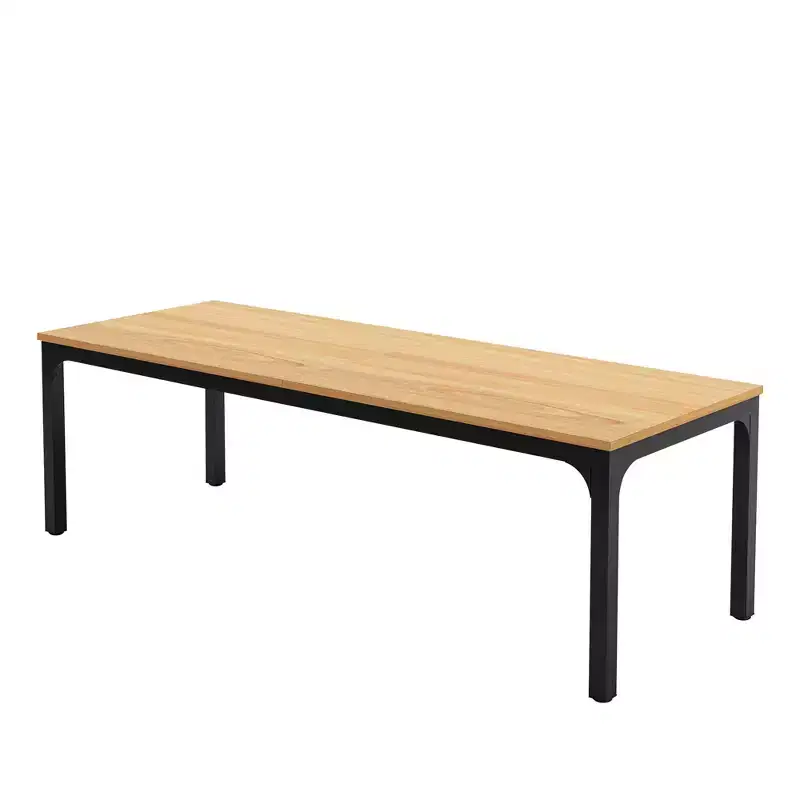 HomeRoots 46 Natural and Black Wood and Iron Dining Table